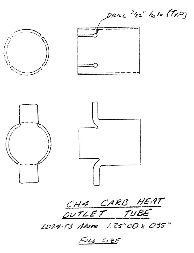 Quickie CH4 Carb Heat Outlet Tube Detail