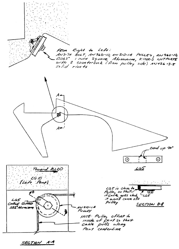 Quickie Large Wheel Pant Pulley Detail